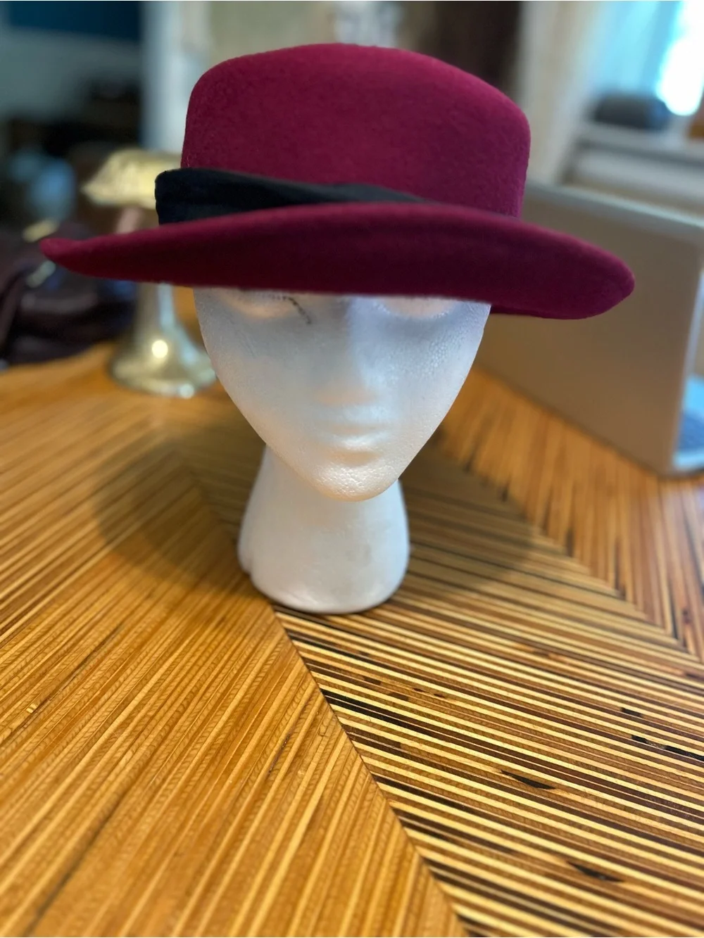 Vintage Arlin Women's 100% Wool Bow Trim Fedora Madeline Church Hat Fascinator